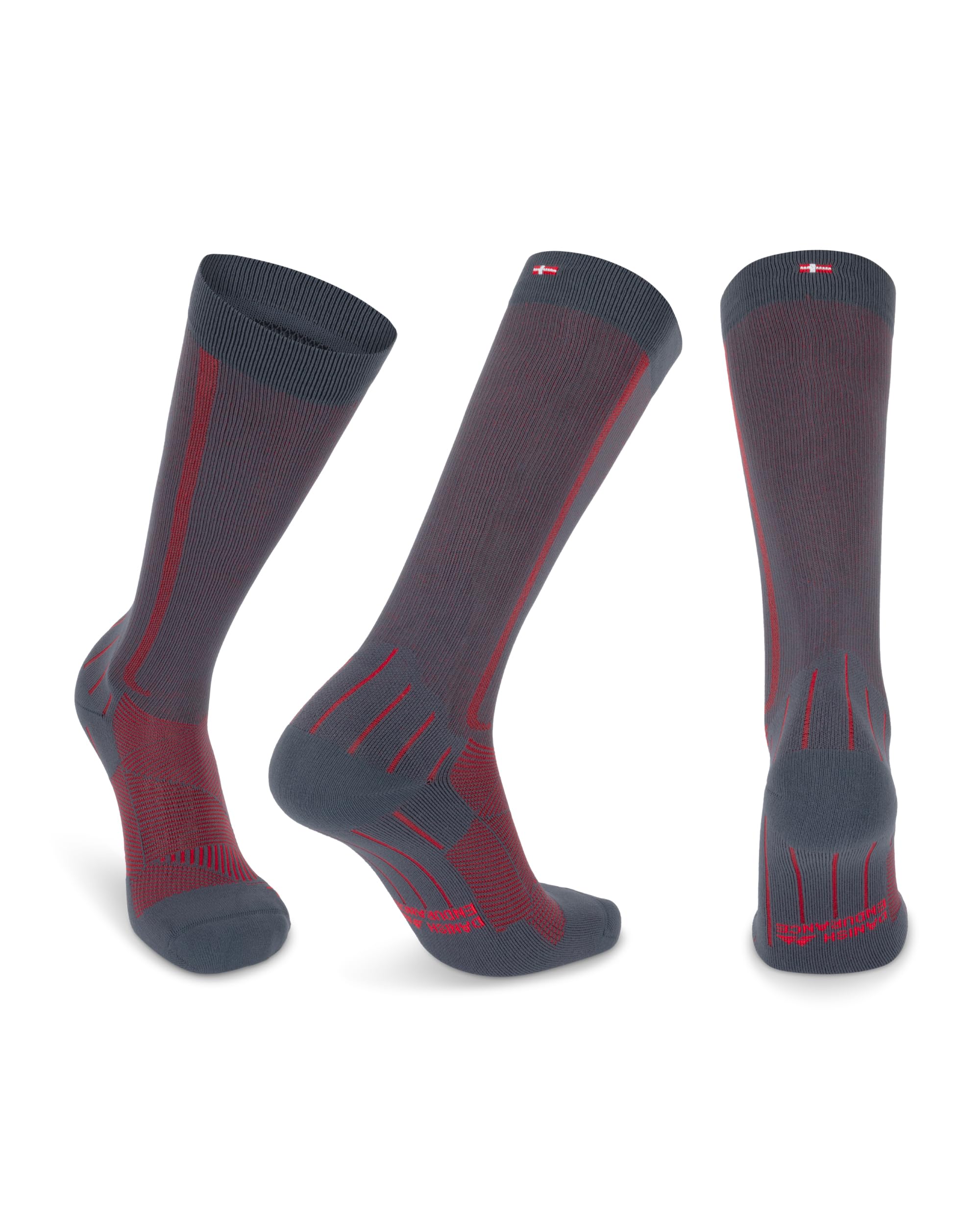 DANISH ENDURANCE Calze Compressione Graduata Uomo Donna 21-26mmHg, Calze Compressive per Recupero, Circolazione, Viaggi, 1 o 2 Paia