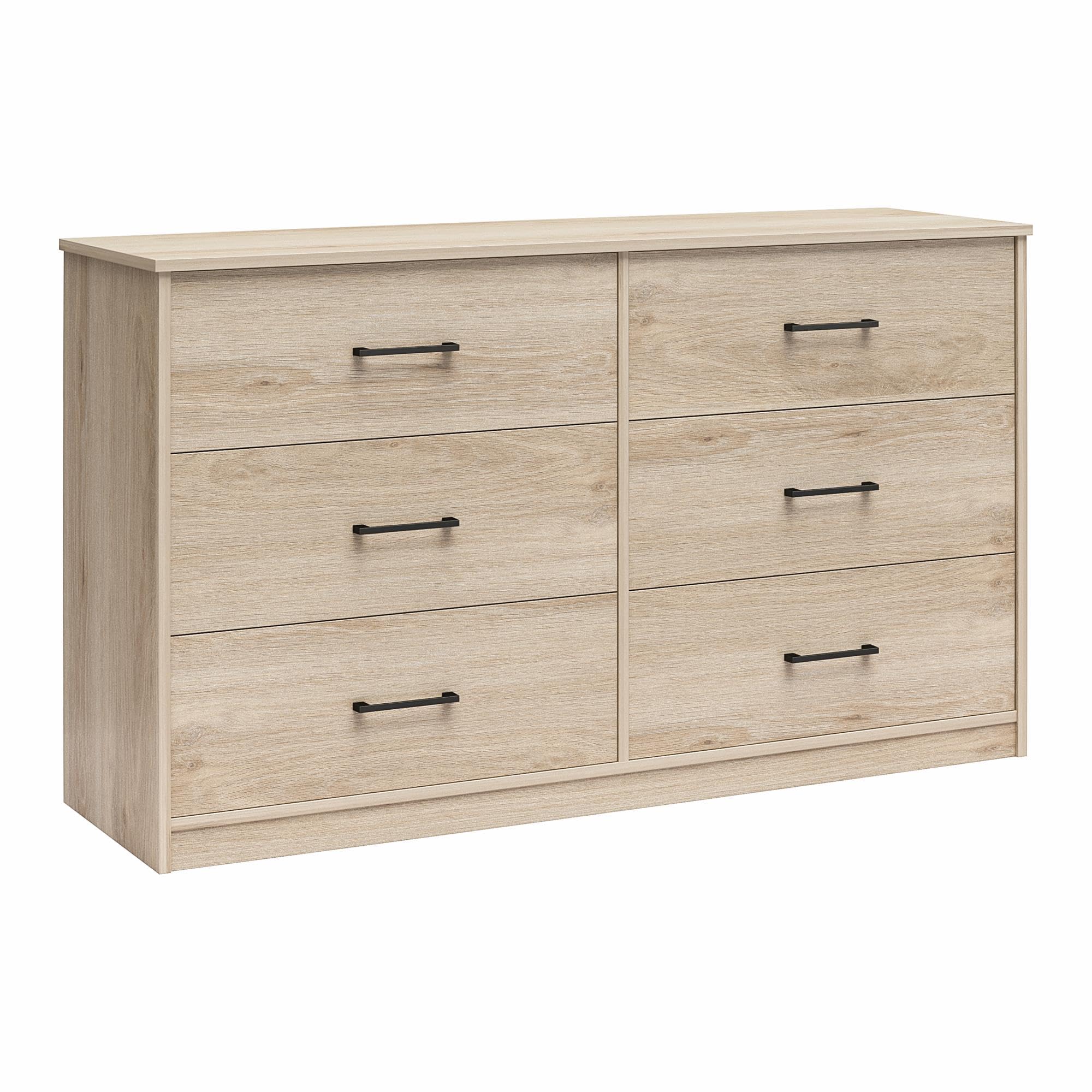 Dorel Home BrEZ Build Pearce Dresser with 6 drawers in Light Oak,40x136x76cm (DxWxH)