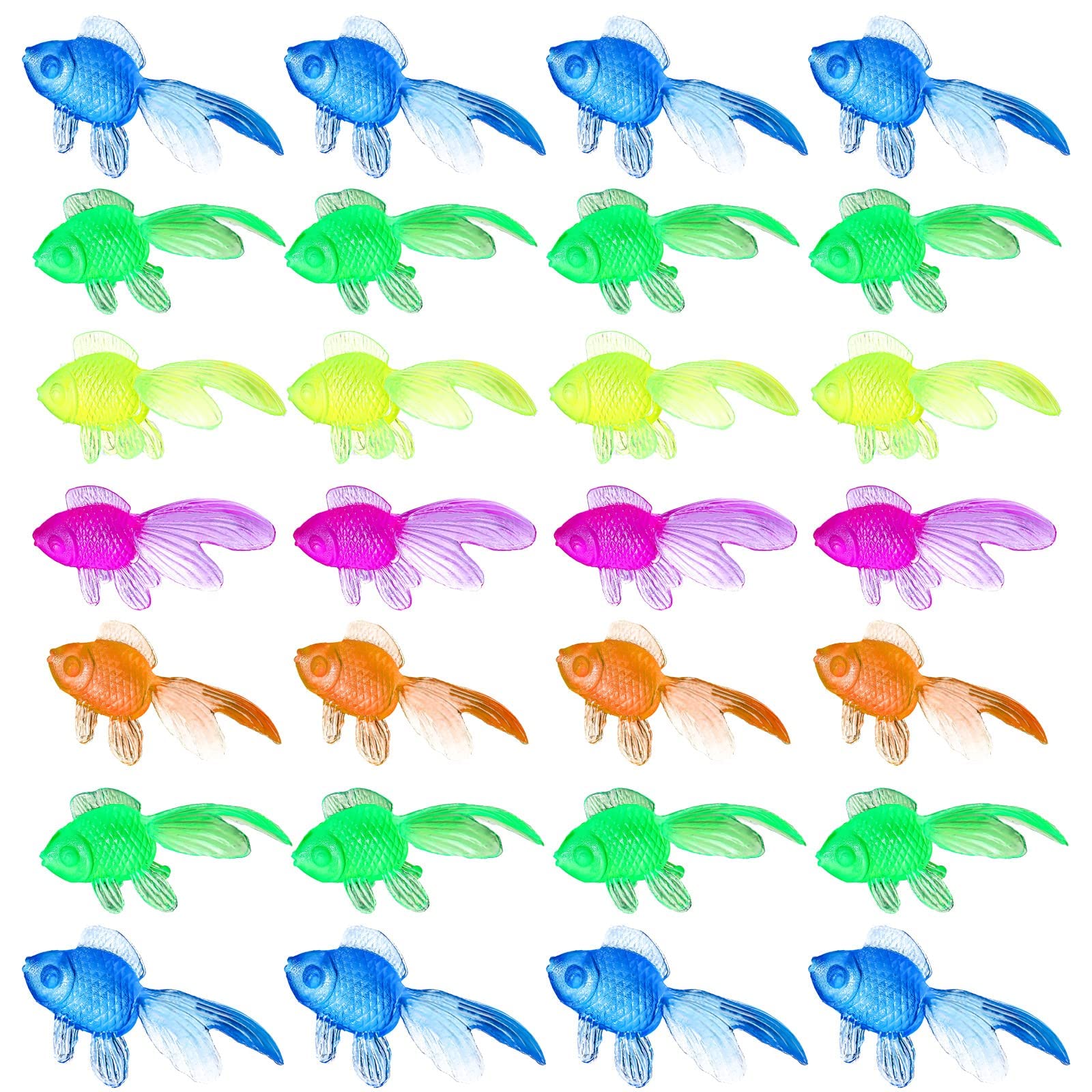 SYOSI Mini Plastic Goldfish Decoration, Colorful Sea Animals Toys, Small Fish Figurines, PVC Sea Fish Toys for Kids Supplies Decorations Crafts (Mix Colors)
