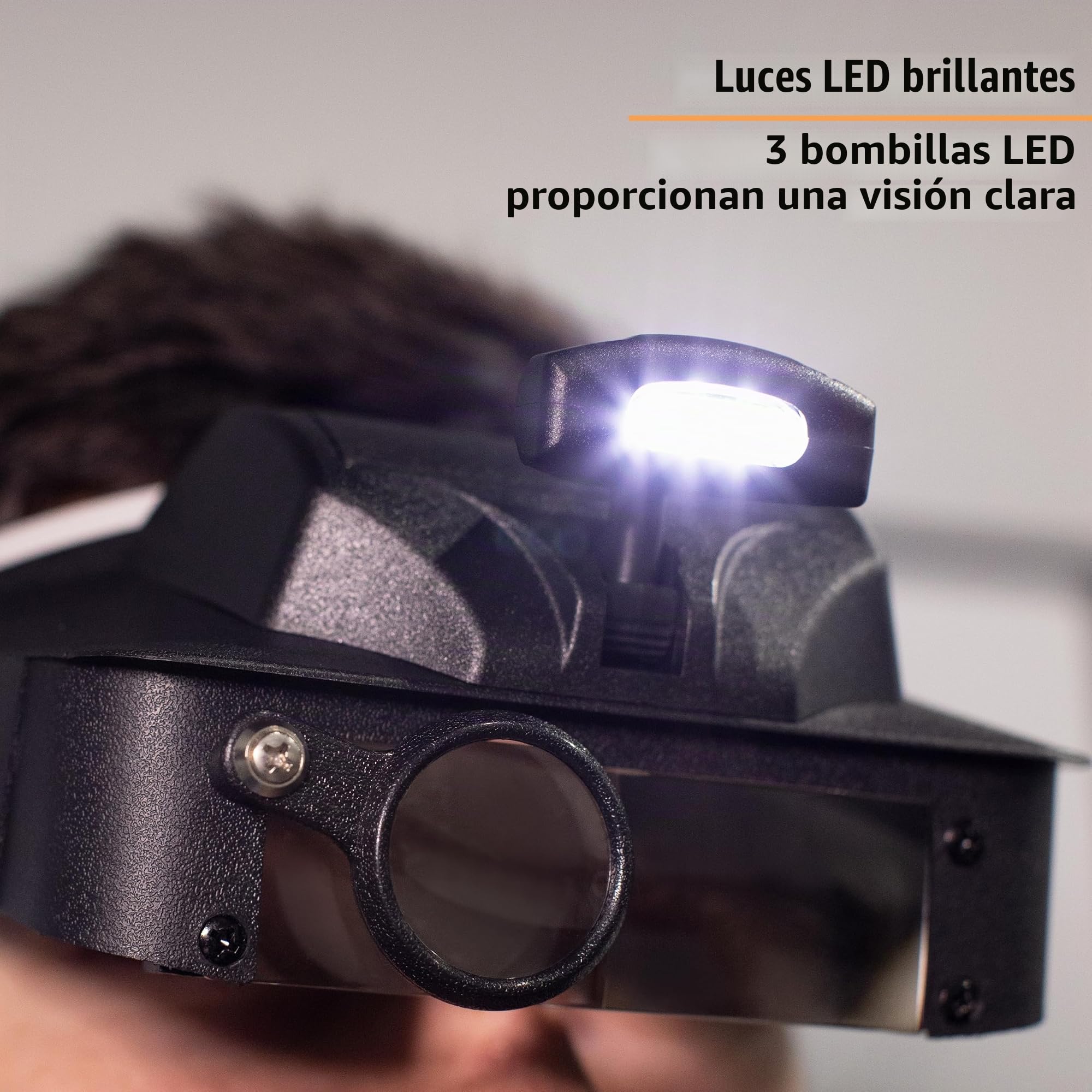 LumiVisor, Lupa con iluminación LED | Aumento 2x/3x/5x/6x - LumiVisor 2x/3x/5x/6x Aumento, Lupa de visera con iluminación LED (LV-10)