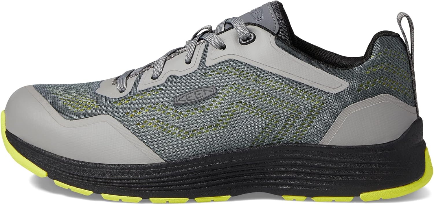 KEEN Utility Men's Sparta 2 Low Height Alloy Toe ESD Industrial Work Shoes, Steel Grey/Evening Primrose, 10.5