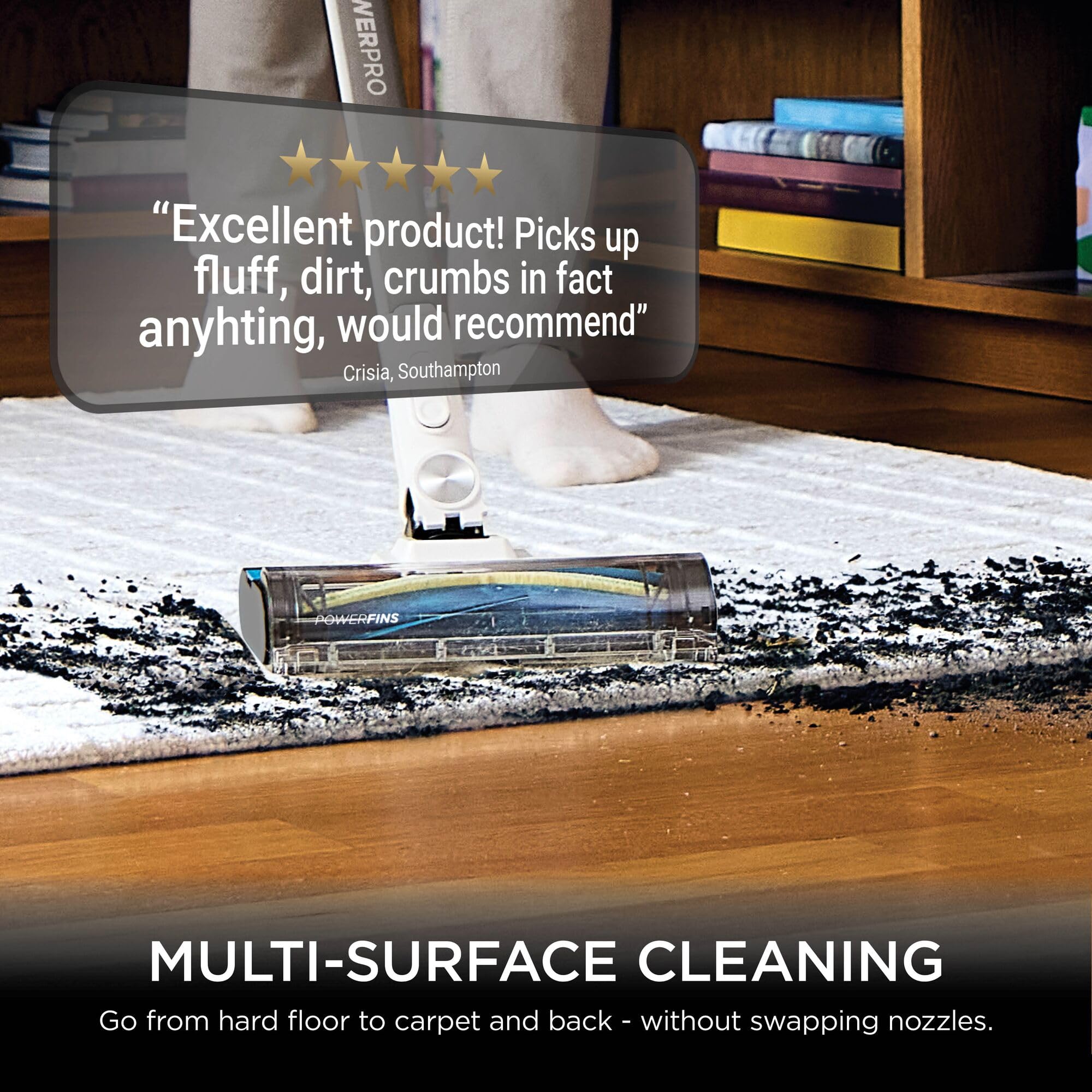 Shark PowerPro Pet Cordless Stick Vacuum Cleaner, Lightweight, Floor Detect Technology, Anti-Hair Wrap Technology, Anti-Allergen Complete Seal, Flexible, Handheld mode, Java Metallic, IZ380UKT - 3