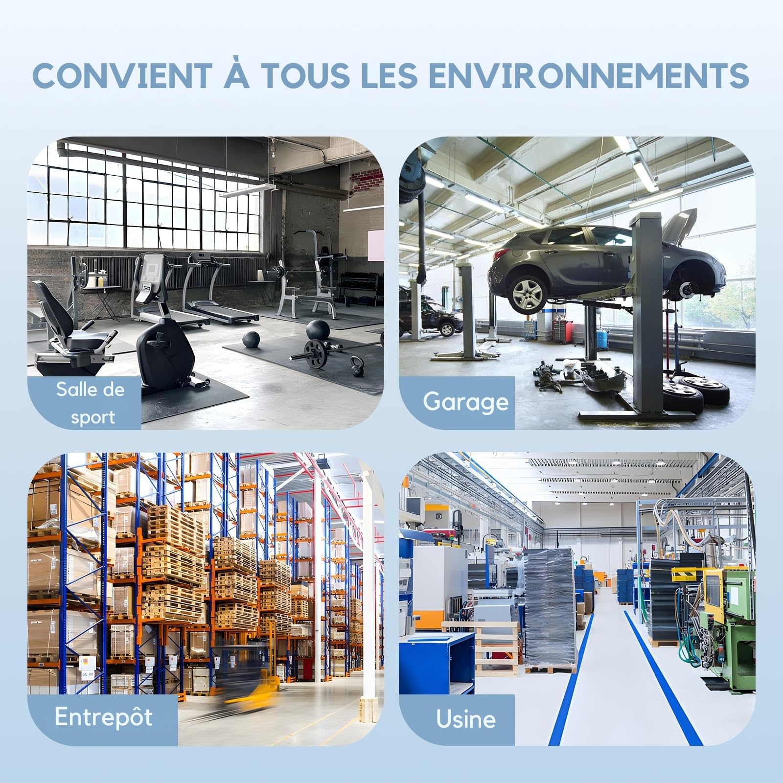 LEADZM Ventilateur sol métal 50cm 4750m³/h pales 230° ajustables | 3 vitesses, flux puissant adapté atelier, entrepôt et garage