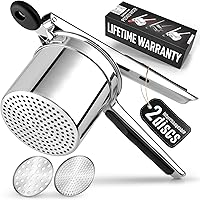 Vista 18 de Zulay Kitchen Ricer de papas grande de 15 onzas, triturador de papas de acero inoxidable resistente y triturador para puré de papas, triturador