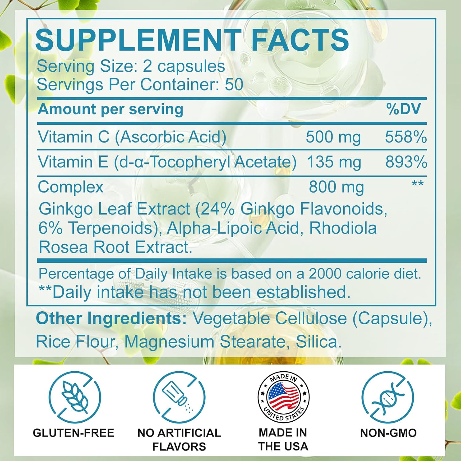 Altitude Sickness Prevention - Altitude Pills for Ski, Hike & Mountain Trips - with Vitamin C & Ginkgo Leaf Extract for Oxygen & Energy Balance, 100 Capsules