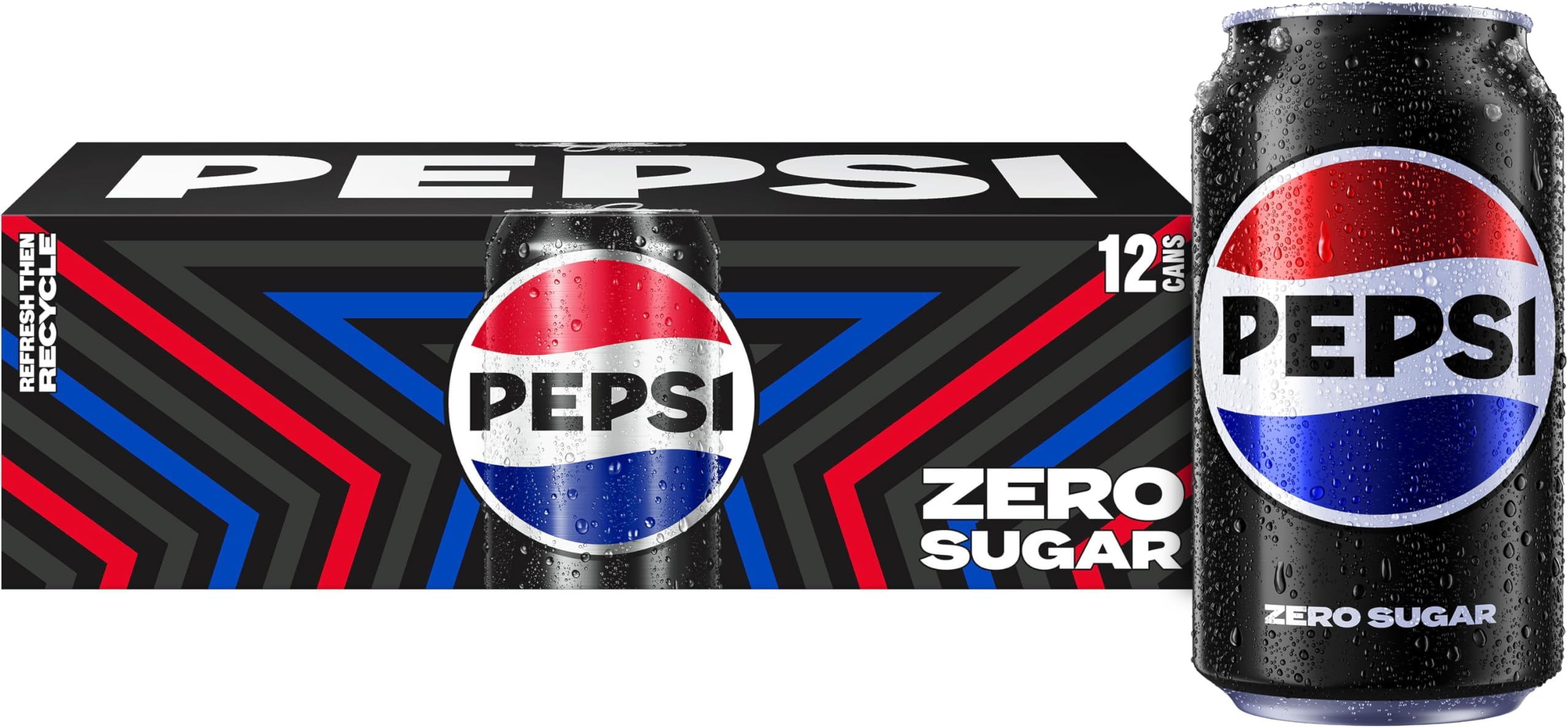 Pepsi Zero Sugar Cola Soda, 12 Fl Oz Cans (Pack of 12)