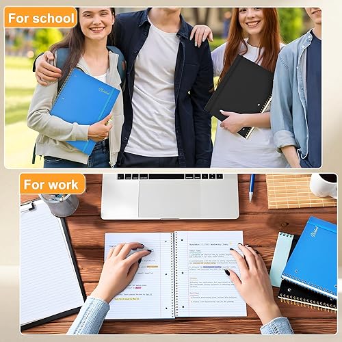 Miniatura 7 de Cuaderno rayado para mujeres y hombres, diario A5 de tapa dura de cuero para escribir cuaderno con rayas universitarias, cuaderno de papel grueso de