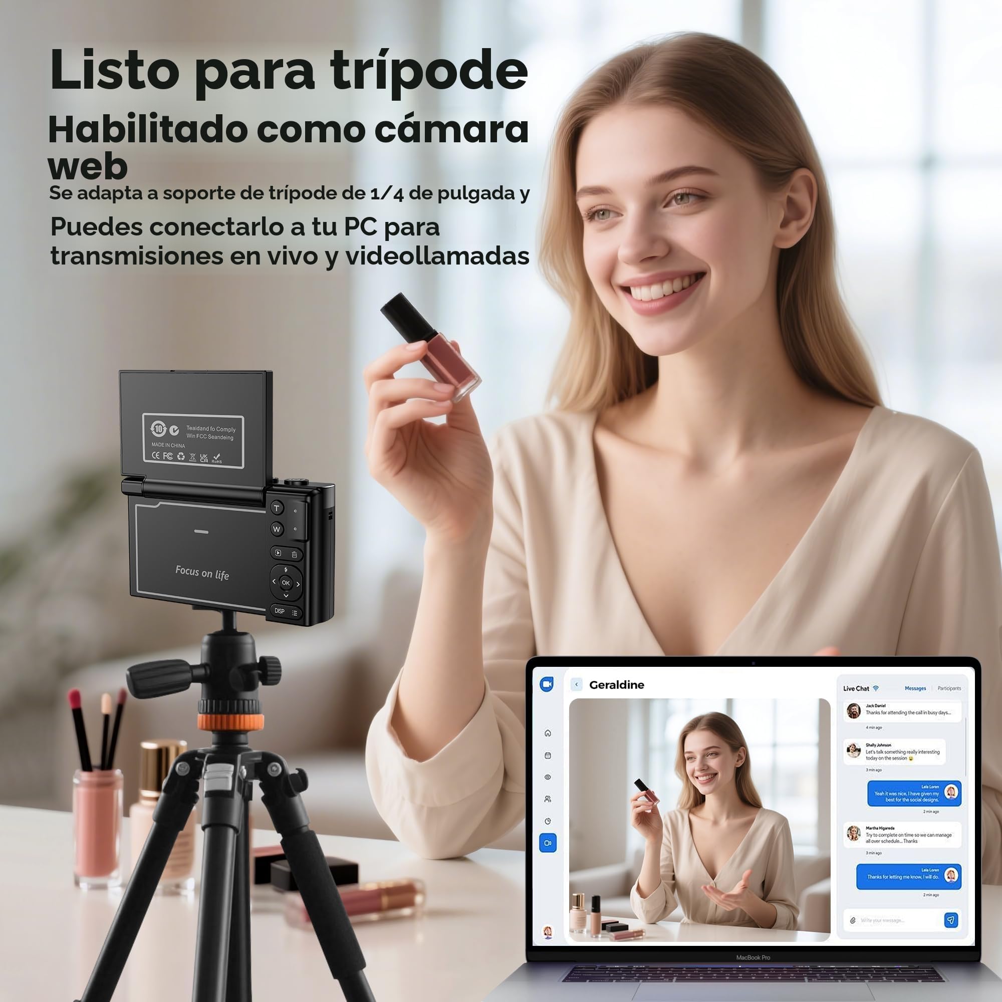 Camara de Fotos Digital 4K Profesional: Cámara Digital con Pantalla Abatible 180° - Camaras Compacta con 32GB Tarjeta - 16X Zoom Camara para Principiantes Niña Niños Chico - Negro YYZA9