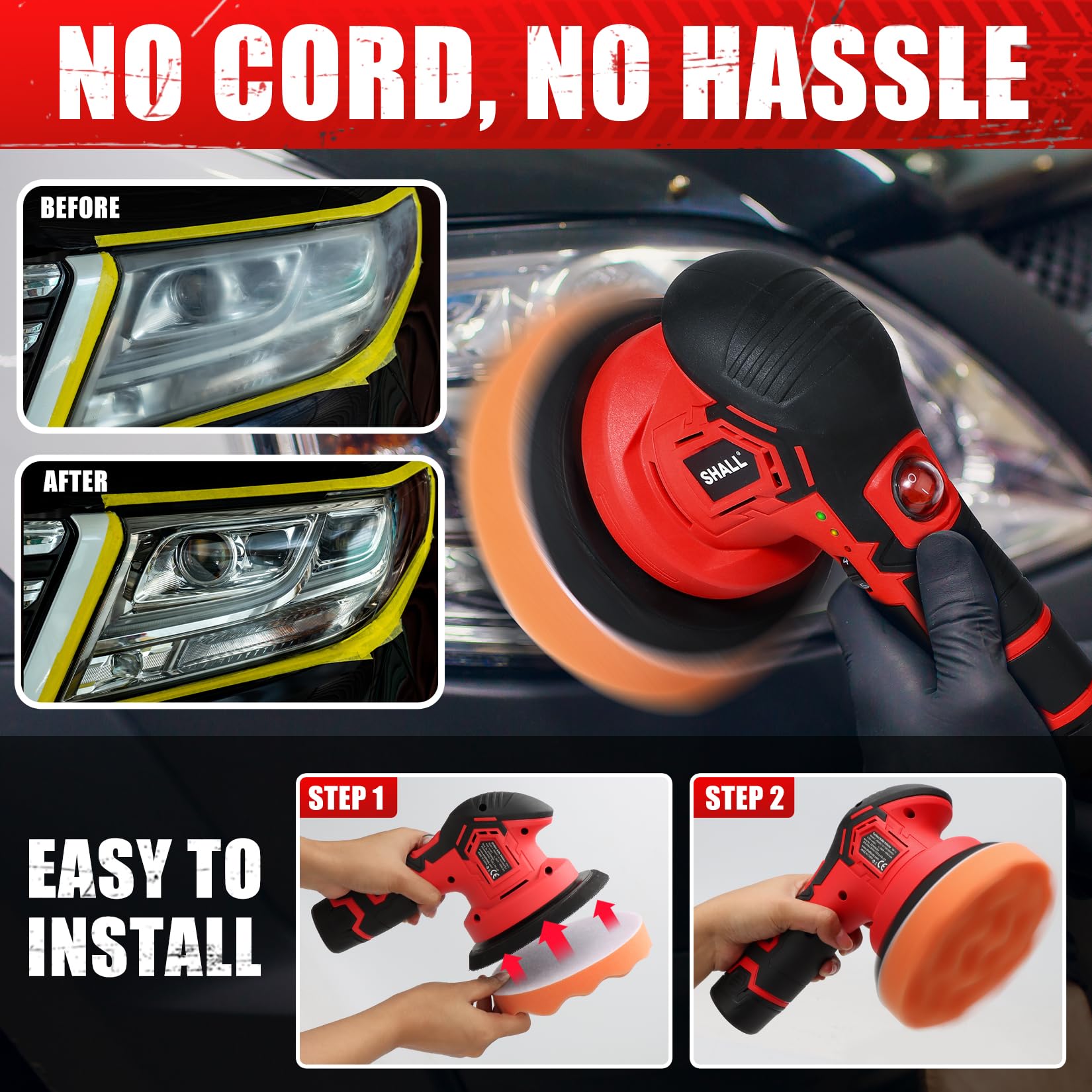 Polisseuse Voiture Sans Fil 12V - Brosse Douce - Retrait Rapide Des Rayures