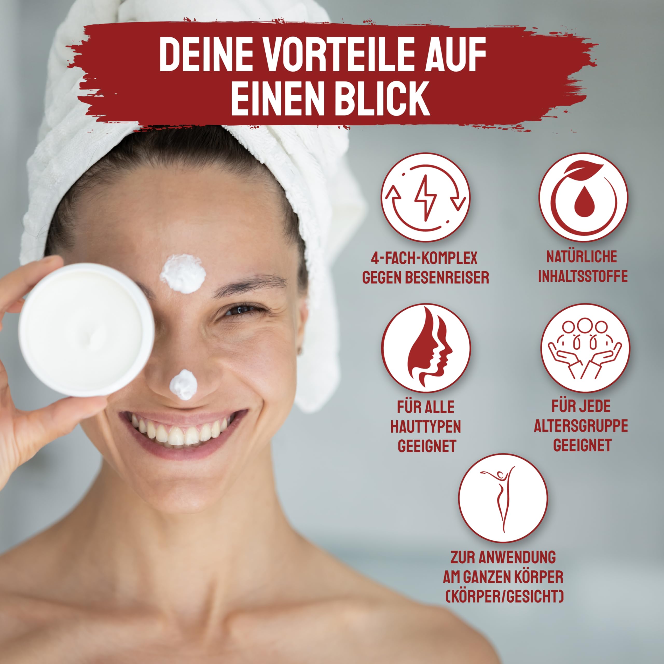 NEU! Aktiv Algensalbe gegen Besenreiser- 200 ml Tiegel-Venensalbe mit Arnika und Vitamin C - zum selber entfernen von Adern-Hergestellt in Österreich