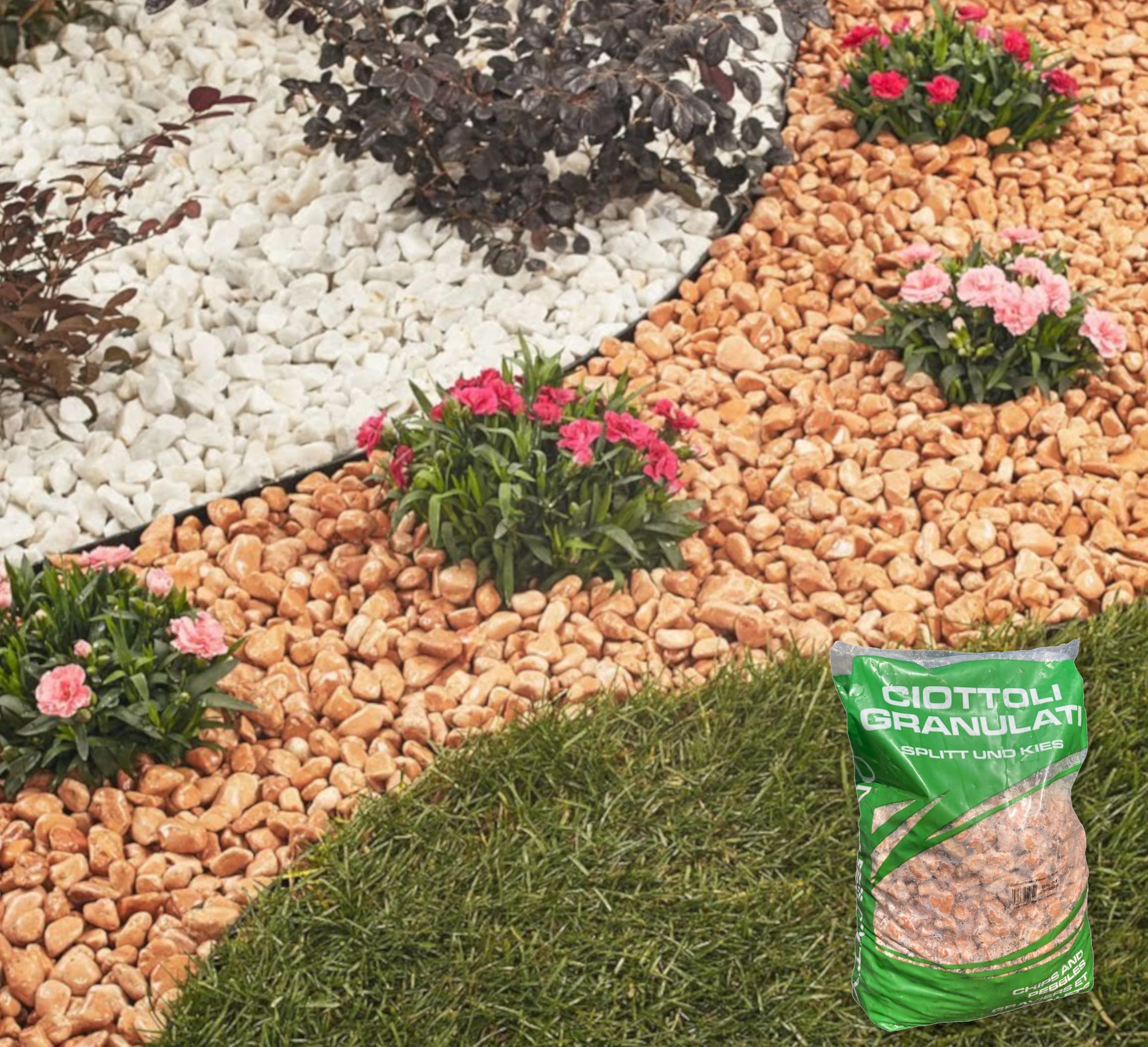 Ciottolo di Marmo Rosso Verona 25/40 Sacco da 25 kg Sassi Pietre arredo Giardino vasi