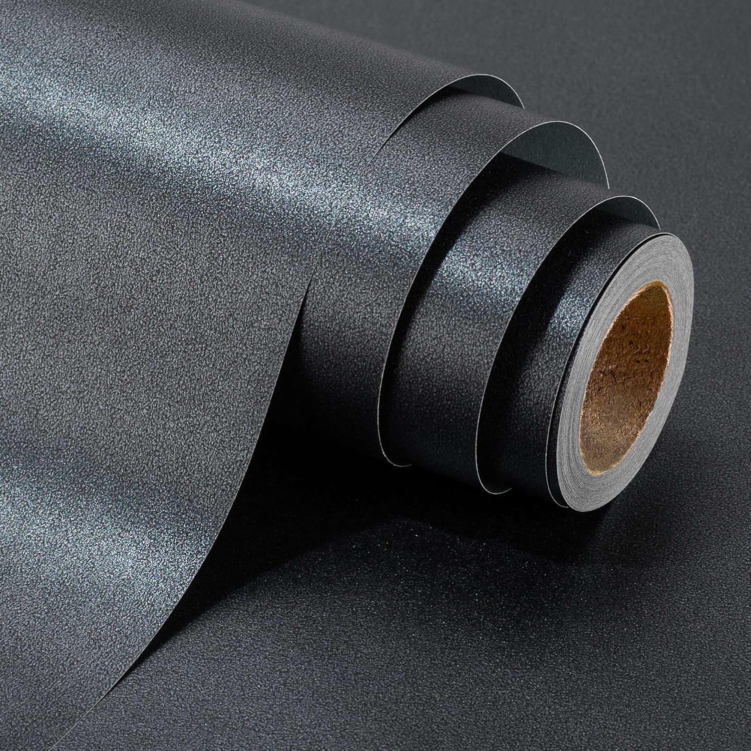 Burymento Black Wrapping Paper Roll - 17 Inches X 33 Feet - Solid Color Pearly-lustre Gift Wrap Birthday Wrapping Sheets for Baby Shower, Weddings, Christmas and Anniversaries