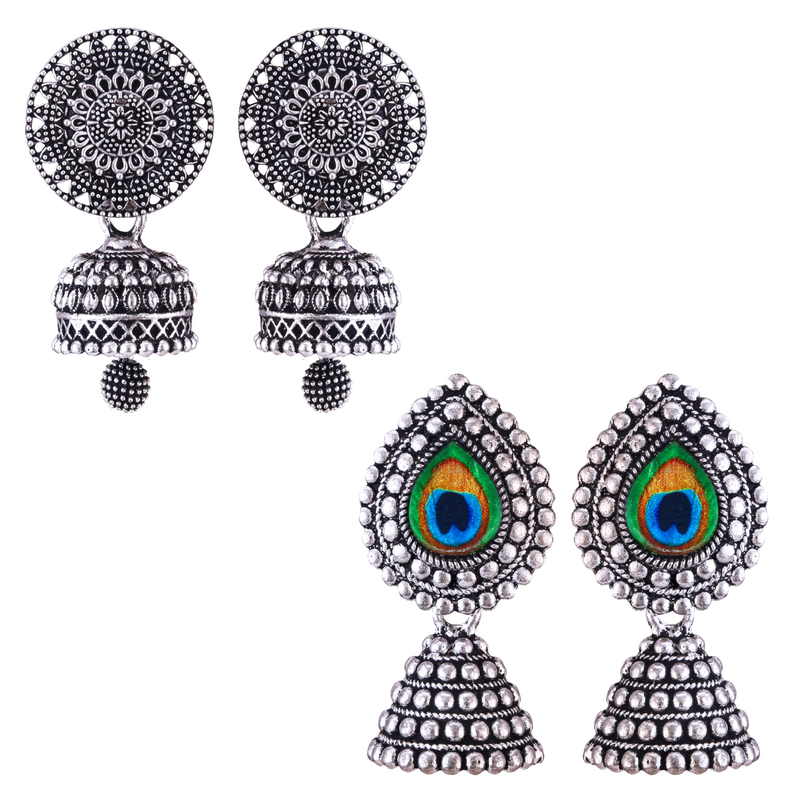 MEENAZ Earrings for women fashion jhumka oxidised Silver Earrings for women Combo chandbali pearl stylish Butterfly jhumkas traditional Jhumki Peacock Earrings For girls South Temple Ear Rings -M333 (B0CM16MXJH) Amazon Price History, Amazon Price Tracker