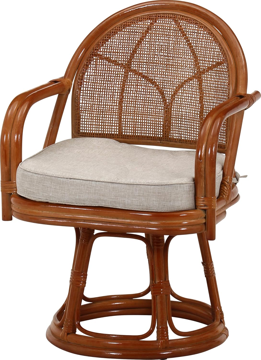 不二貿易(Fujiboeki) Fuji Boeki 61873 Rattan Rattan Chair Swivel Chair High Width 20.1 x Depth 21.3 x Height 29.5 inches (51 x 54 x 75 cm), Easy to Stand Up