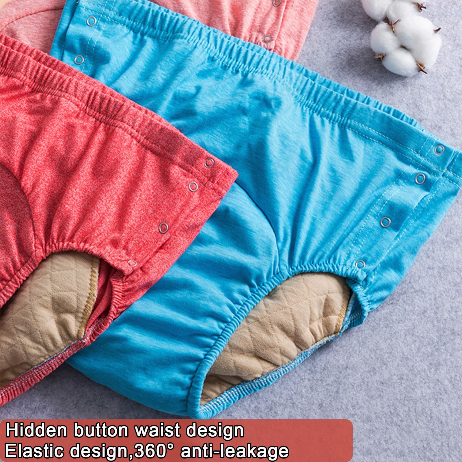 3 StüIck HöSchen Bei Inkontinenz für Frauen,Inkontinenz Pants für Erwachsene Waschbare Stoffwindeln Inkontinenz-Höschen für Frauen Schützende Inkontinenz Unterwäsche(XX-Large)