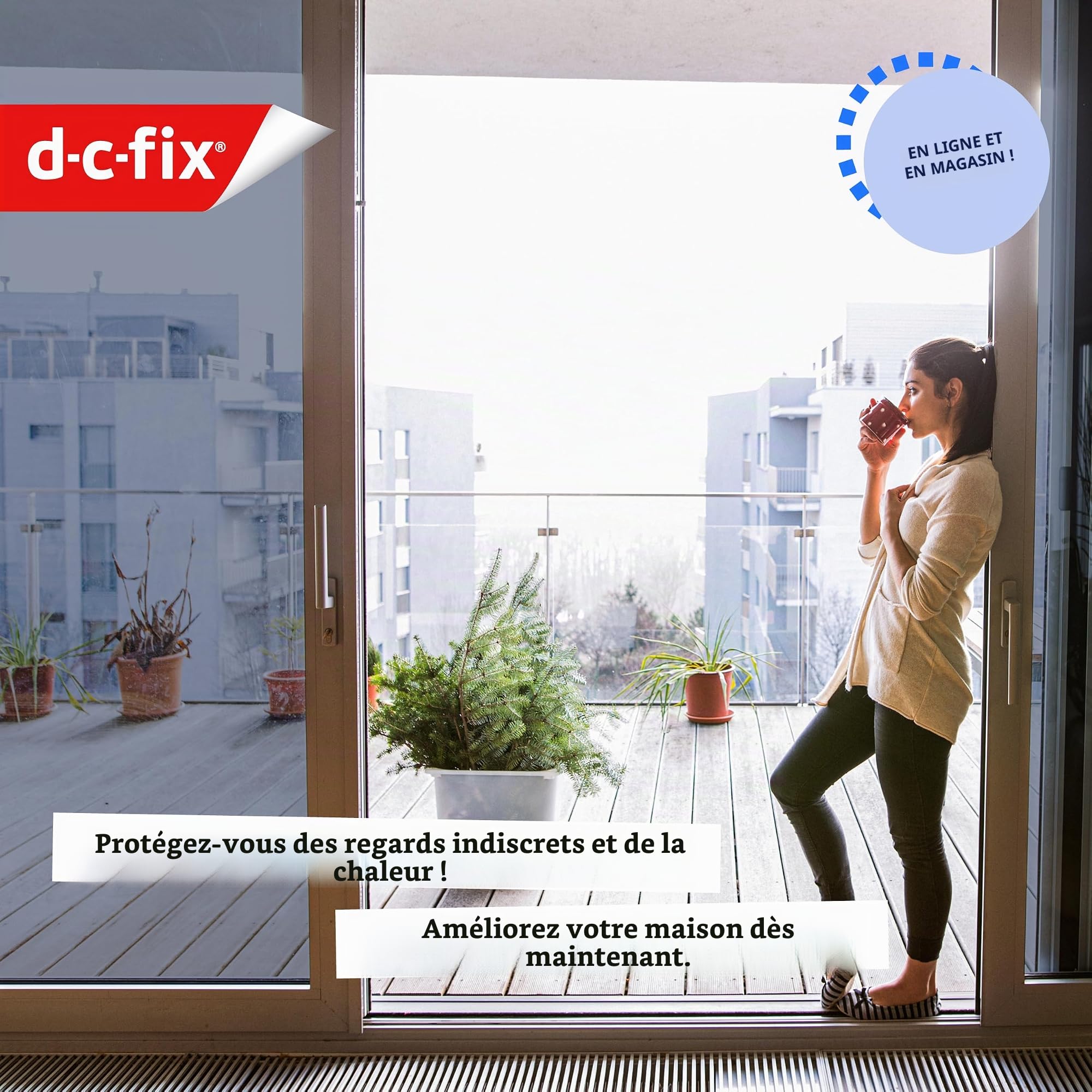 d-c-fix Film Miroir Autocollant (90x150cm) Film de Fenêtre Protection Visibilité Extérieure, Transparent à l'Intérieur (en journée) – Protection UV 99%, Film Réfléchissant