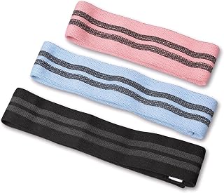 Bandas Elasticas de Tela con 3 Niveles de Resistencia para Gluteos y Piernas Entrenamiento en Casa Fitness Antideslizantes Comodas para Pilates Yoga Gimnasio Mujer | DRUNA