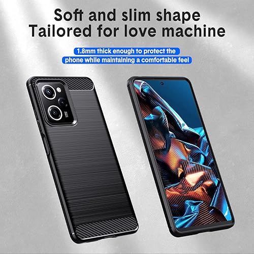 Miniatura 2 de Natbok Funda compatible con Xiaomi Poco F5 5G, TPU flexible textura cepillada antideslizante protección militar a prueba de golpes, funda delgada