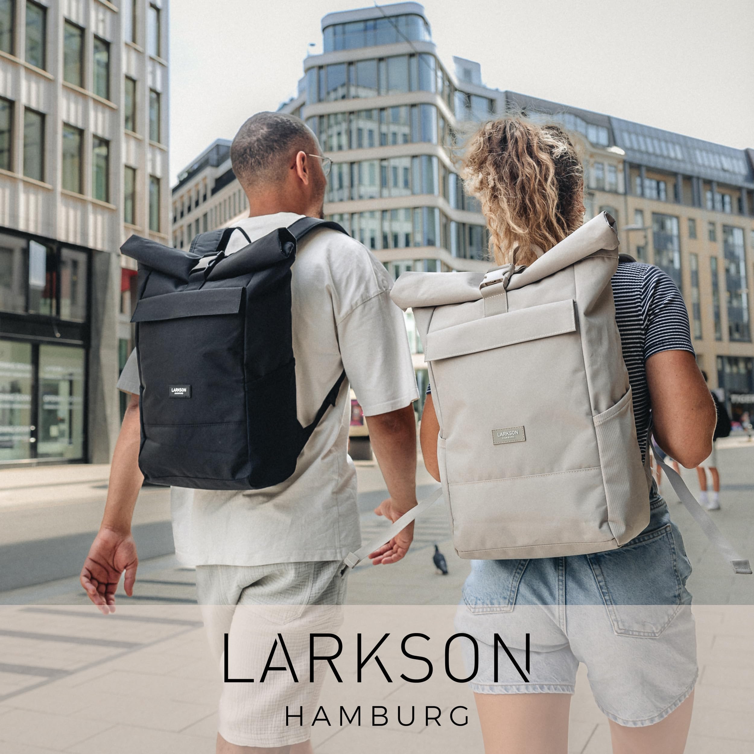 LARKSON Rucksack Damen Klein - Ida - Kleiner Damenrucksack für Freizeit, Uni oder City - Mit Laptop Fach (bis 13 Zoll) - Elegant & Nachhaltig - Wasserabweisend