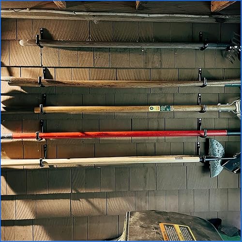Miniatura 5 de Ganchos de almacenamiento de garaje de 6.7 pulgadas, ganchos de escalera resistentes, colgador y organizador de garaje de montaje en pared, paquete