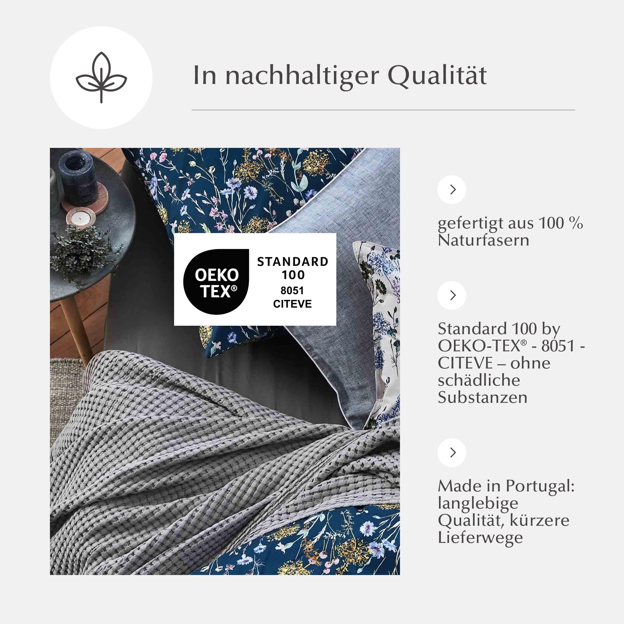 URBANARA Veiros Tagesdecke 220x240 cm I 100% Baumwolle Made in Portugal Waffelpique Nachhaltig & Weich I Sofa Bett-Überwurf Couchdecke Wohndecke Kuscheldecke Plaid Bedspread Oeko Tex 100 I Grüngrau