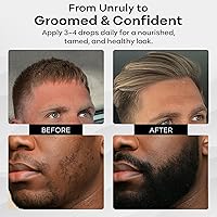 Vista 8 de BAHAWAT Aceite para barba, acondicionador y suavizante de aceite para barba de alta calidad, aroma de barbería, elimina la picazón de la barba