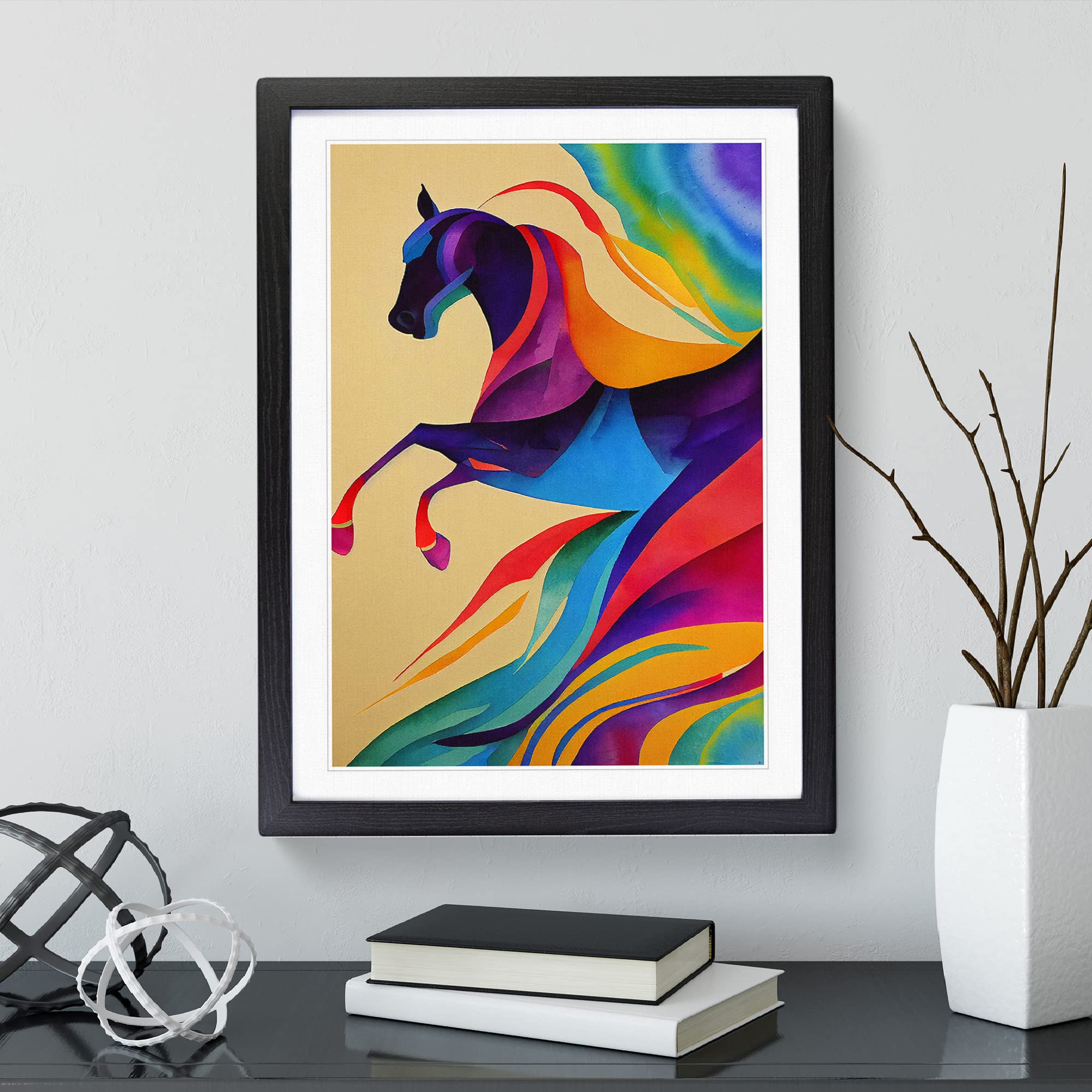 Horse Abstract Art No.4 Framed Print, Black, A3 (34 x 46 cm) - Image 3
