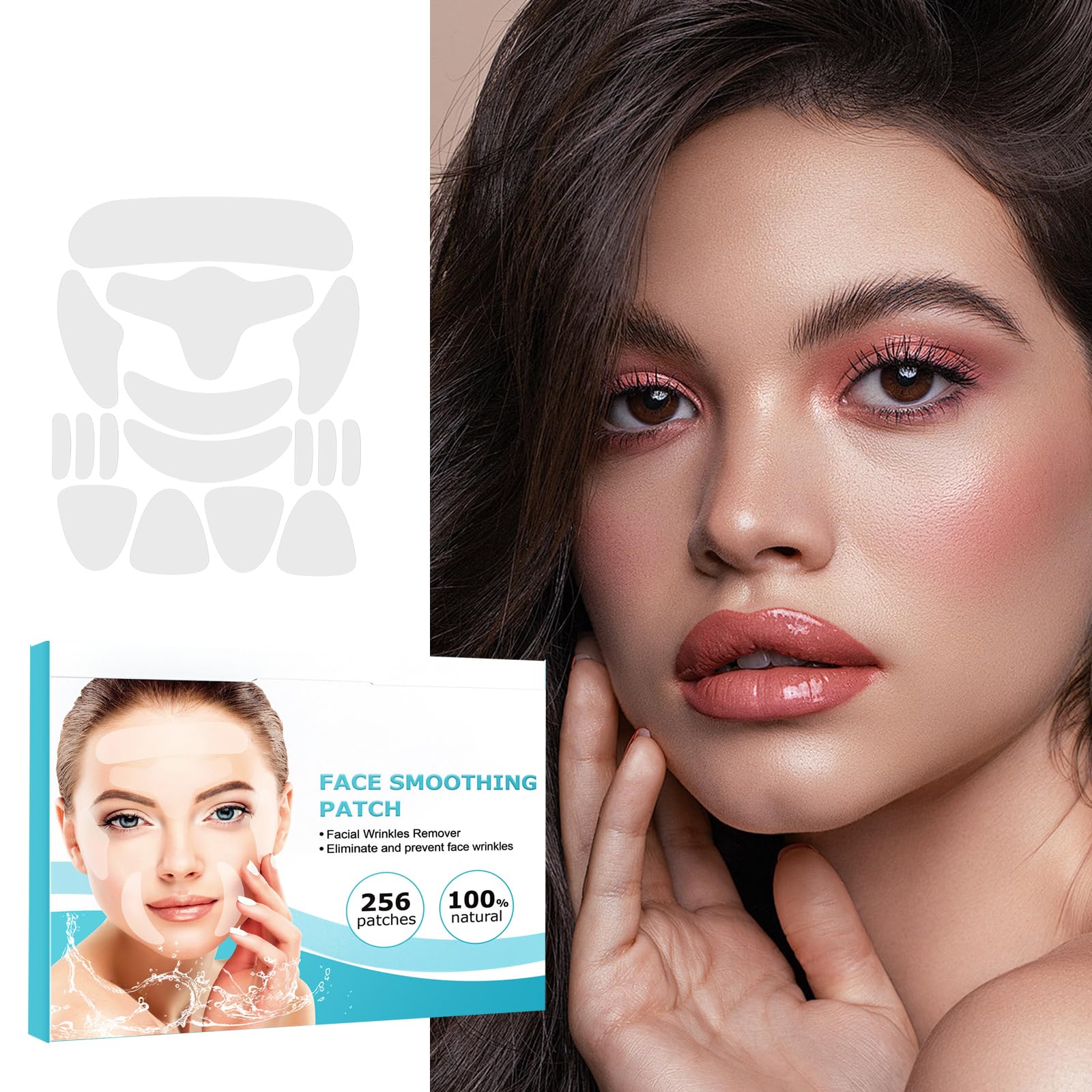 Anti Falten Pflaster 256 Stück Gesichtstape Gegen Falten Falten Pflaster Gesicht Anti Wrinkle Patches Faltenpflaster Geeignet für Hals Stirn Augen und Mundwinkel
