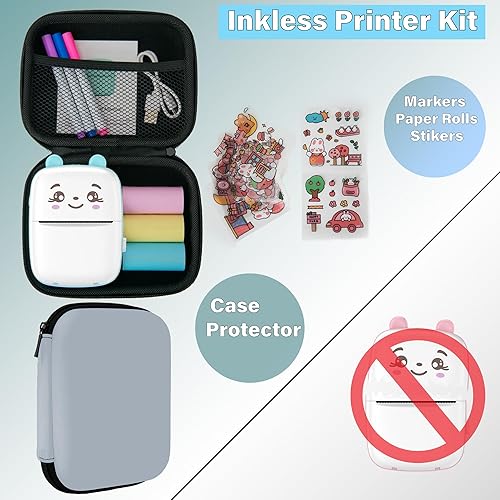 Miniatura 5 de Impresora térmica sin tinta con estuche - Mini impresora portátil - Imprime imágenes desde tu teléfono, impresora pequeña, impresora inalámbrica, no