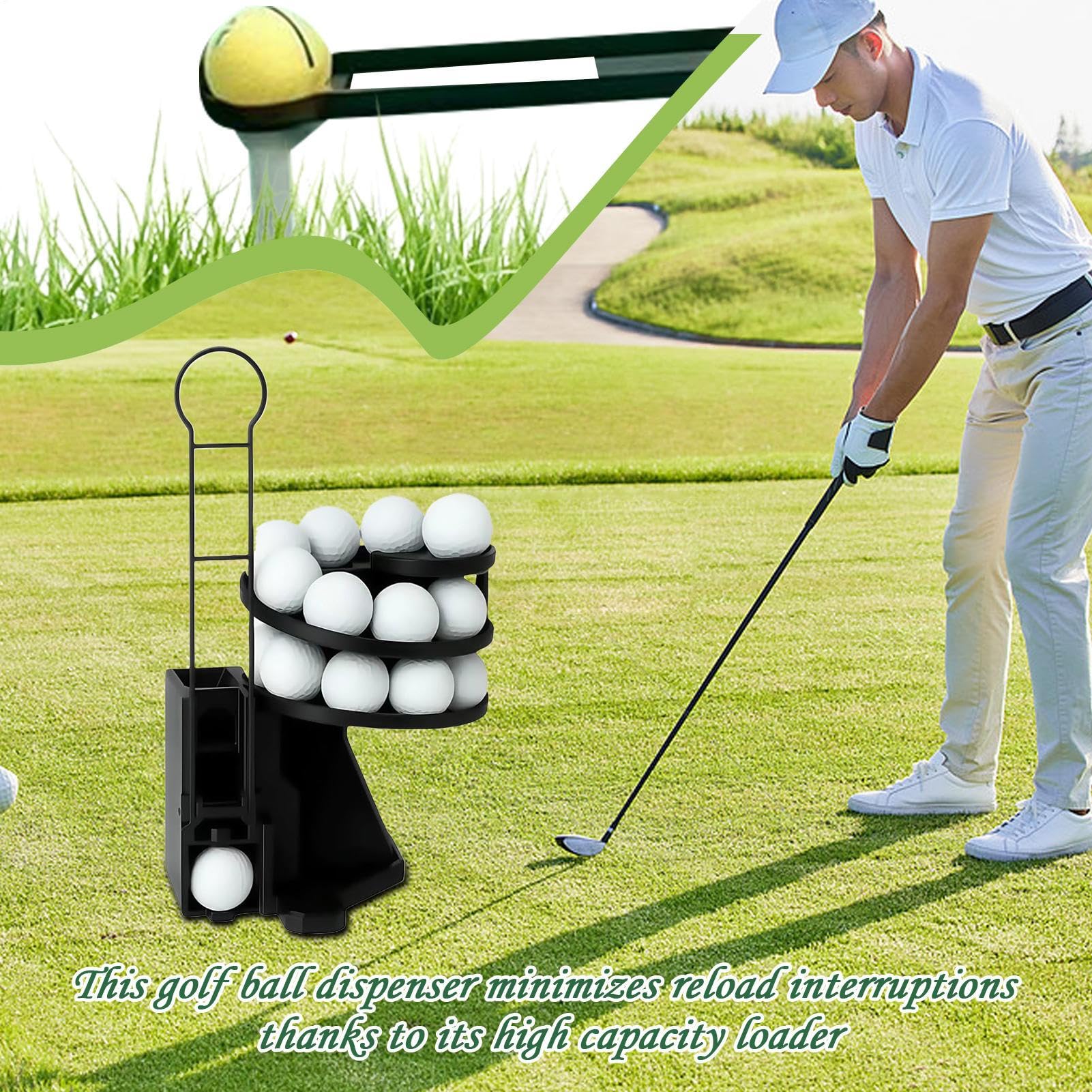 Dispensador de pelotas de golf pequeño, máquina dispensadora automática de pelotas para campo de conducción y práctica en el patio trasero, accesorio de club de golf para tee, competición