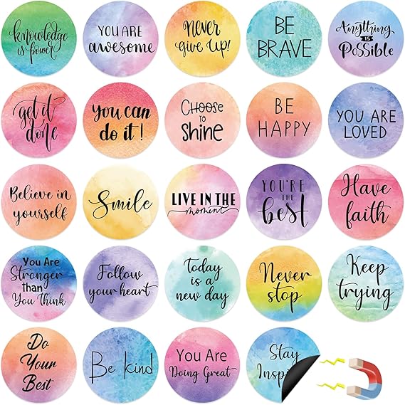 Amazon.com: 24Pcs Magnetic Watercolor Bulletin Growth Mindset Board Set ...