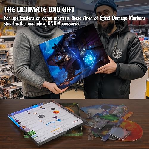 Miniatura 7 de CZYY Plantillas de hechizos de área de efecto DND  Juego de 28 marcadores para hechizos AOE Plantillas de efectos de hechizos de PVC borrables con