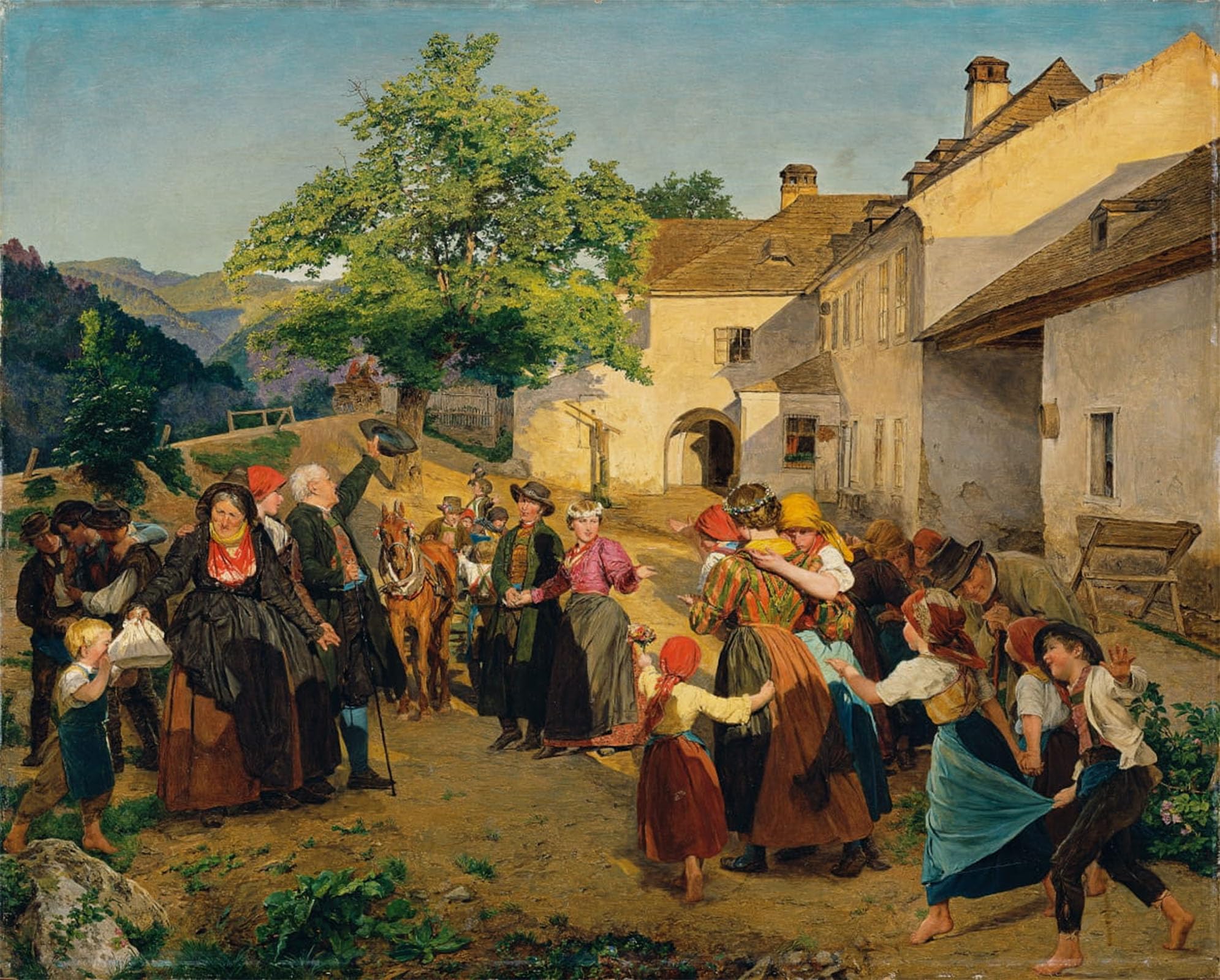 Art tableau l'adieu de la mariée de Ferdinand Georg Waldmuller impression sur toile 60x90cm - 5