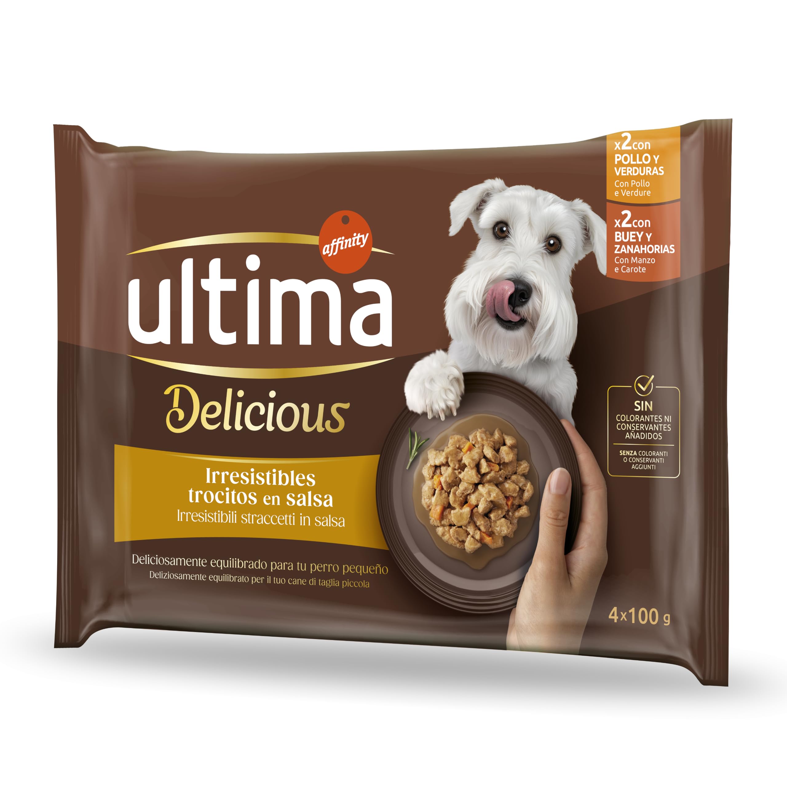Ultima Fit & Delicious Comida húmeda para Perros Mini con Pollo/Buey 44 x 100g