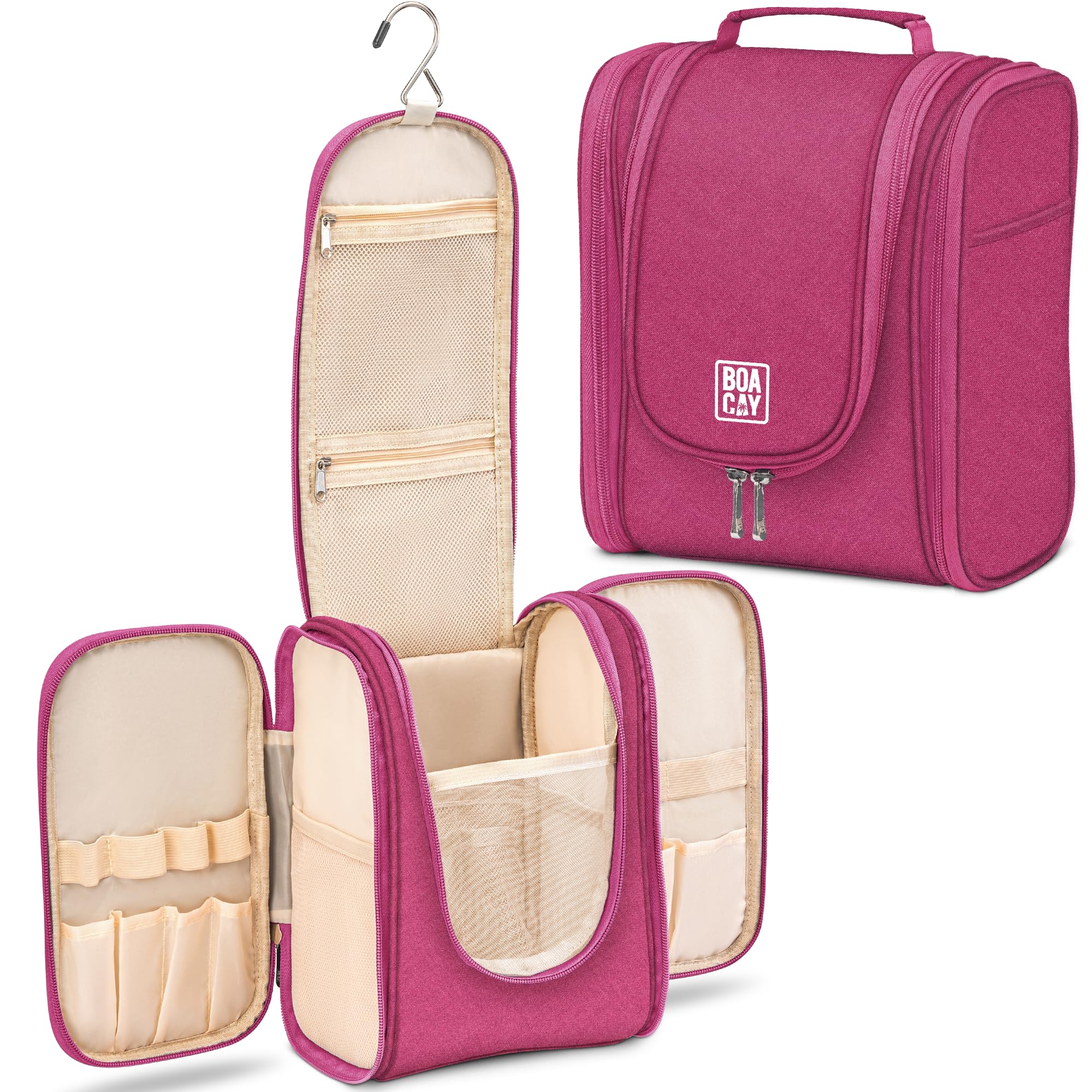 BOACAY Extra Large Hanging Travel Toiletry Bag for Women & Men, Makeup Bag