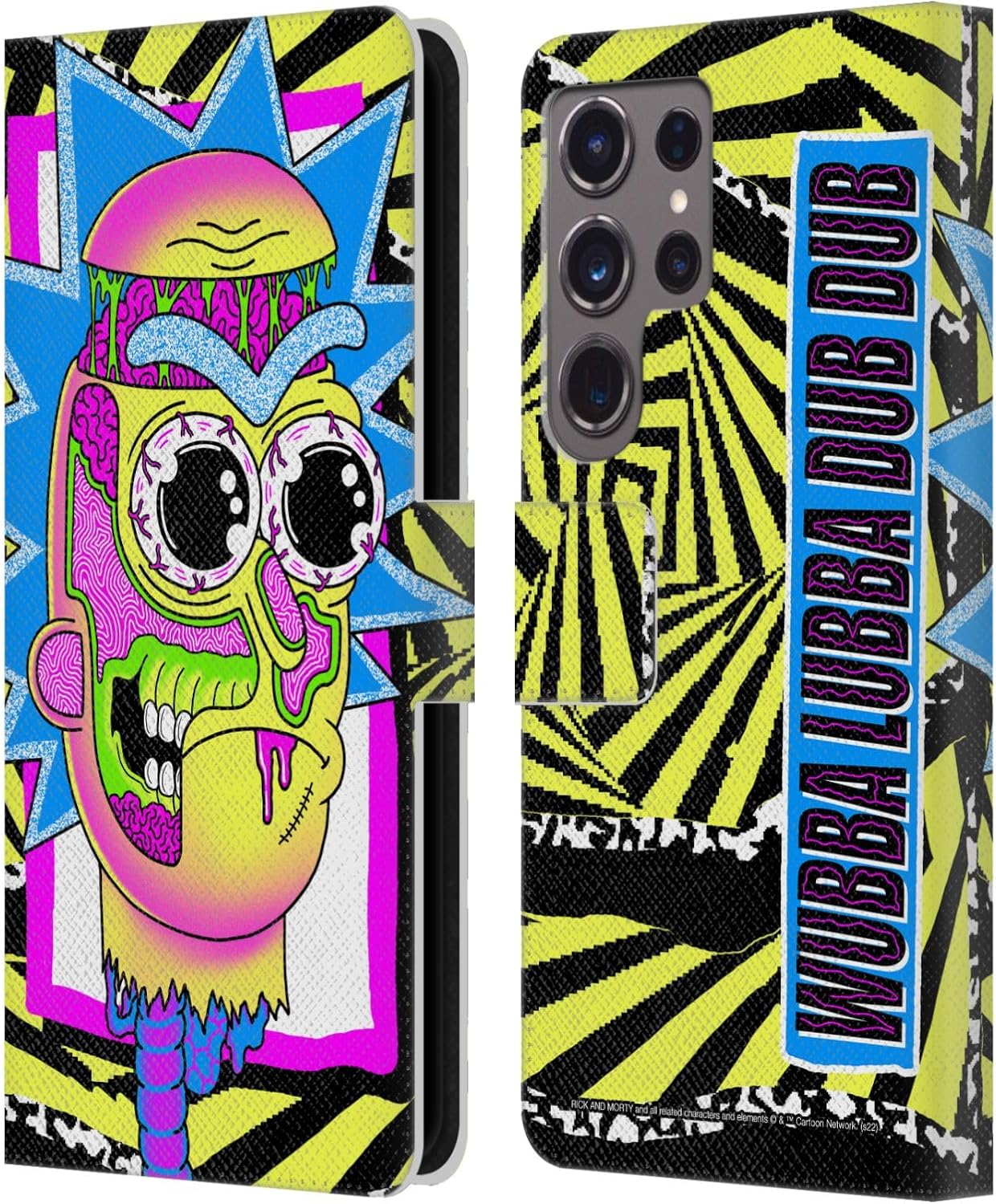 Head Case Designs Officially Licensed Rick and Morty Rick Season 1 & 2 Graphics Leather Wallet Case Compatible with Samsung Galaxy S24 Ultra 5G