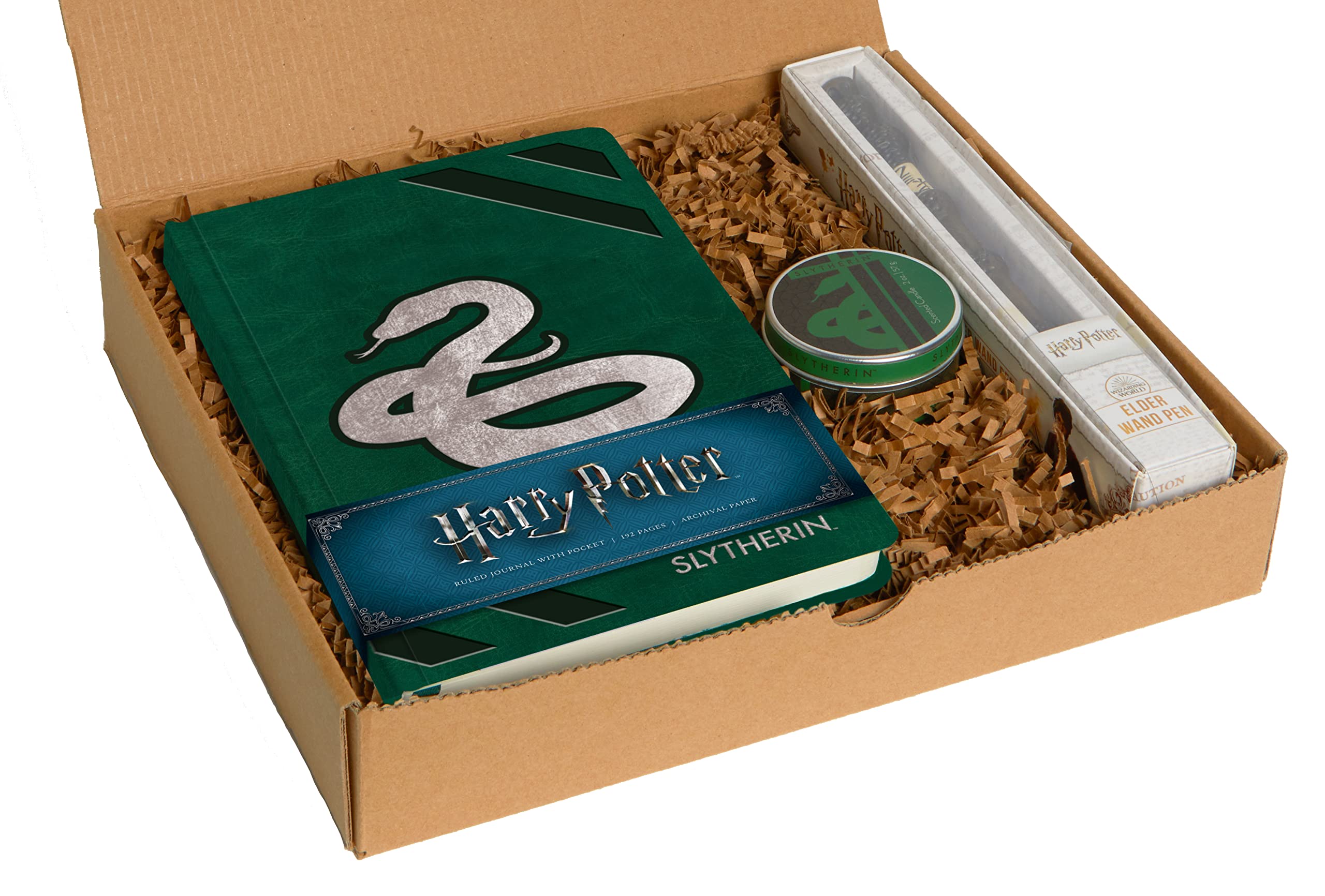 Harry Potter Slytherin Journal, Elder Wand Replica Pen & Scented Candle
