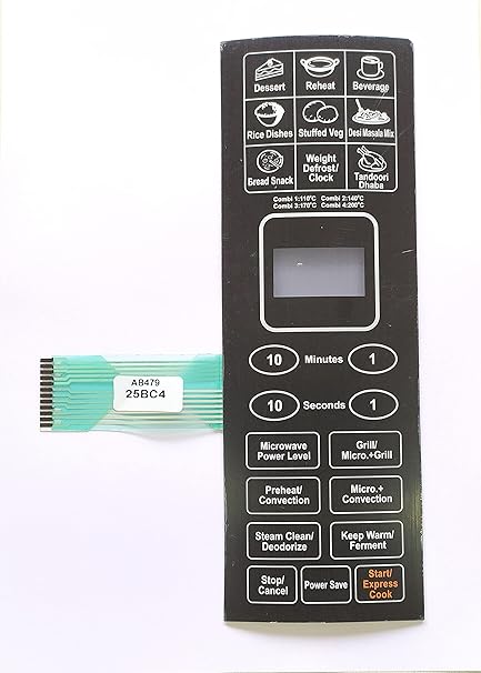 Able 25BC4 Microwave Oven Membrane Keypad (Black)