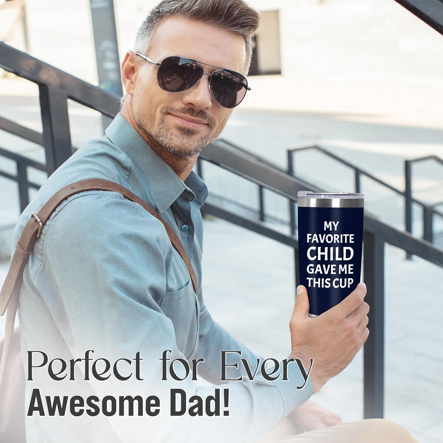 TEEZWONDER Birthday Gifts for Dad from Daughter Son Wife Kids - 20 oz Stainless Steel Insulated Coffee Tumbler - Father's Day Gifts Grandpa Gift, Mens Birthday Gift Ideas - Image 5