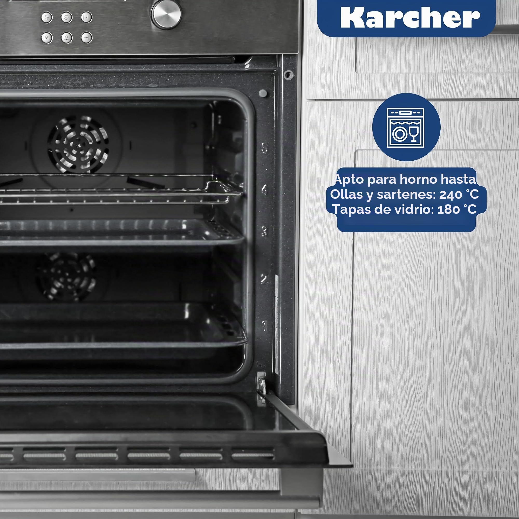 Karcher 113577 Batería de cocina Jette (14 piezas, incl. 5 tapas de cristal, acero inoxidable, apta para inducción y lavavajillas)