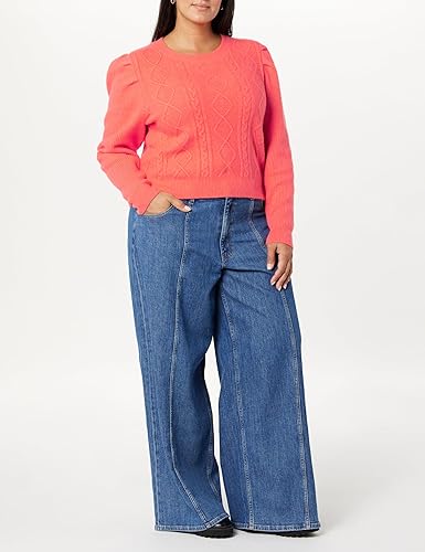 Vista 7 de The Drop Suéter de punto trenzado con mangas abullonadas Gloria para mujer