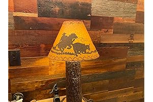 Rustic Oil Kraft Laced Cowboy Scenic Lamp Shades for Home and Offices