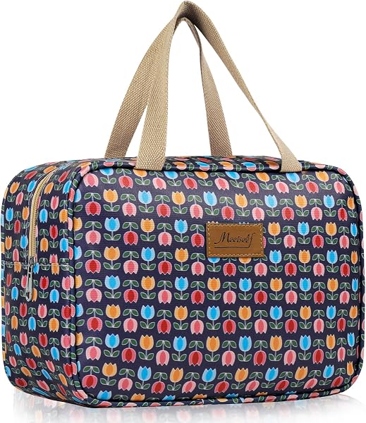Aucuu Toiletry Bag, Large Full Size Toiletry Bag, Travel Hand-Held Make up Wash Bags, Portable Waterproof Toile-Try Kit, Bathroom Storage Case, Cosmetic Organizer for Travel, Camping for Women Girl - 5