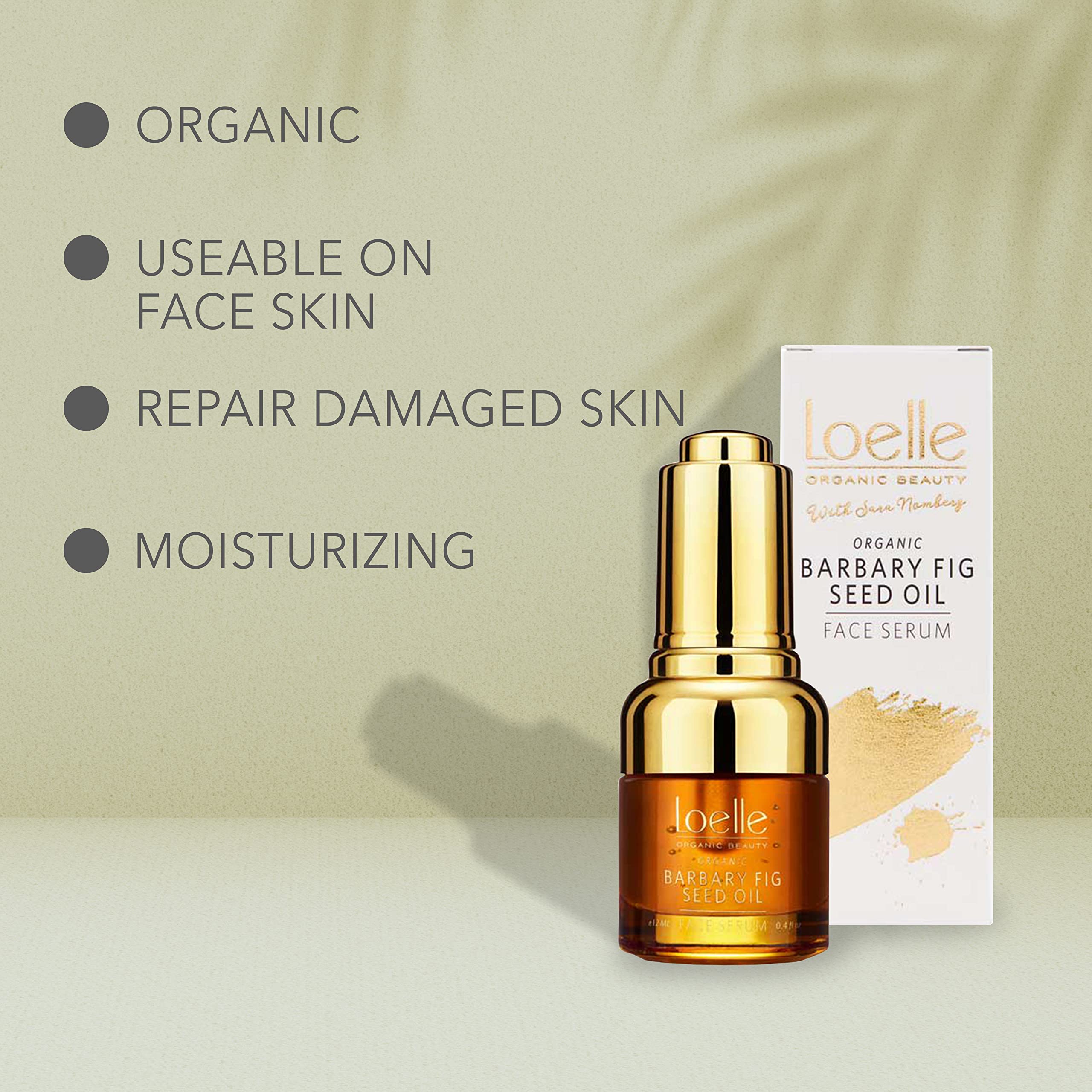 Loelle - Aceite de Semilla de Higo Chumbo Puro para Cara y Ojos - Suero Antiarrugas con Vitamina E y Ácido Linoleico - Antiojeras - Aceites Faciales - Colectado a Mano en Marruecos (16ml)