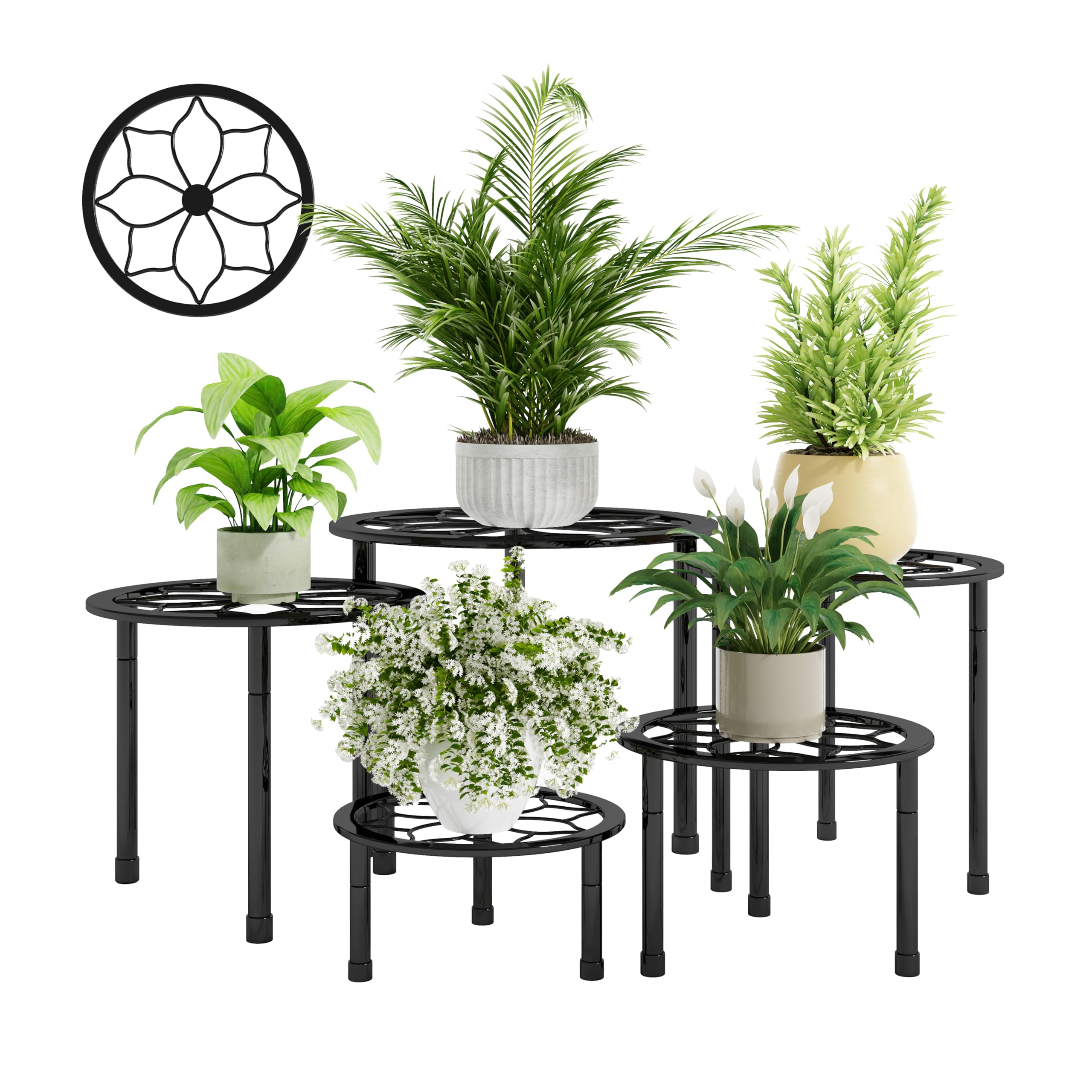 NUZZERO 5 Pack Metal Plant Stand