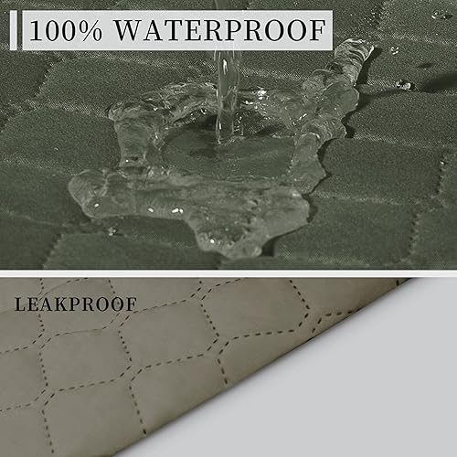 Miniatura 3 de Funda de sofá doble protección 100 % impermeable para sala de estar, funda de sofá para sofá de 2 plazas, protector reversible de muebles para