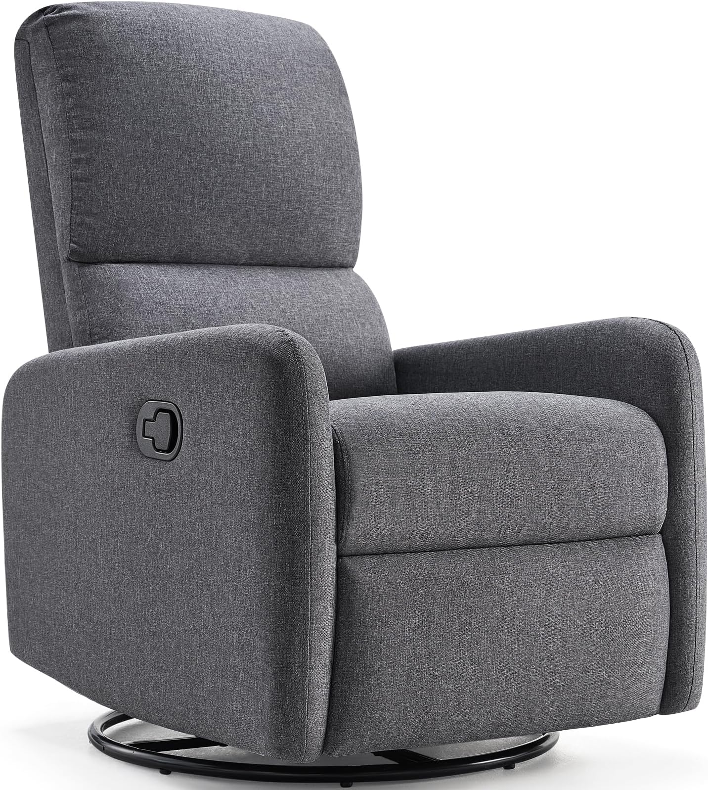 JocislandSwivel Glider Rocking Recliner, Nursery Chair for Adults with 2 Massage Points, Rocker Reclining Single Sofa Armchair for Living Room Bedroom Nursing, Gray Linen