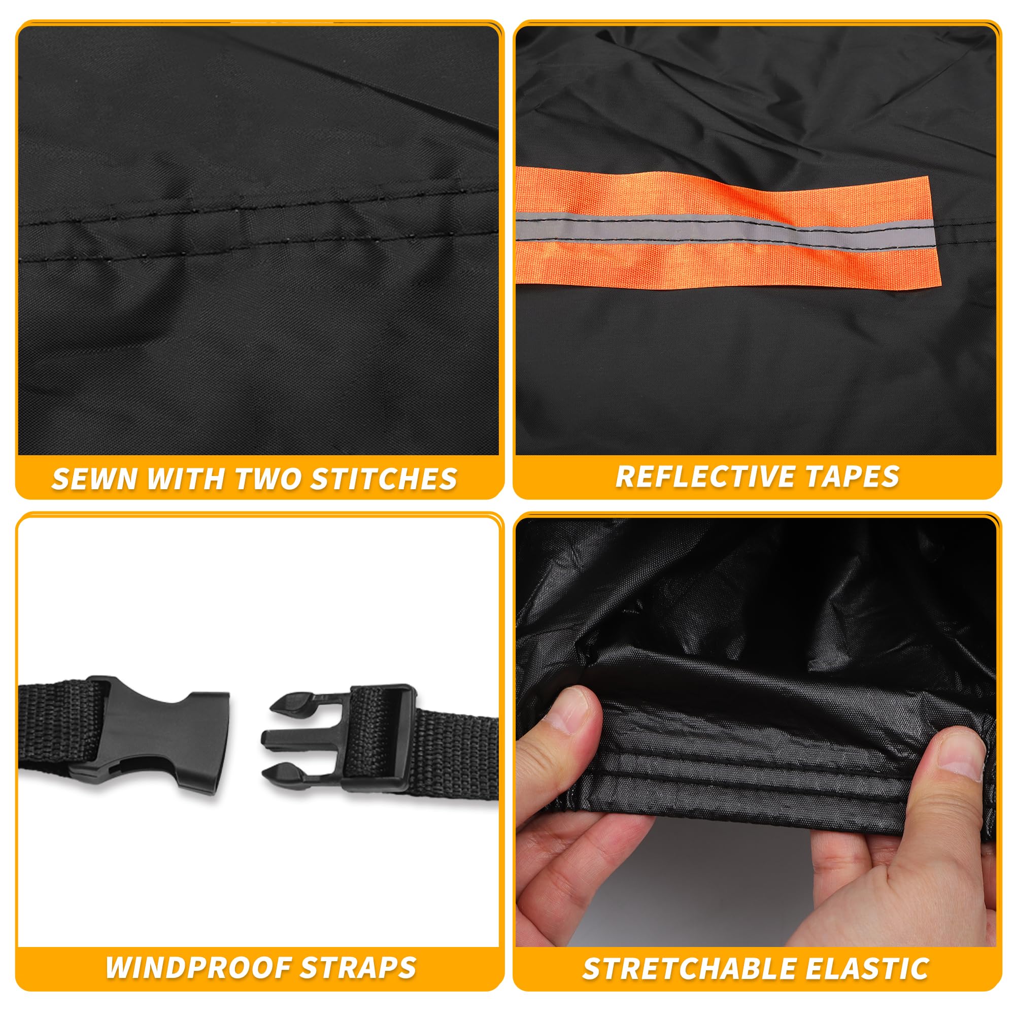 Partuto All-Weather Waterproof Car Cover - UV-Resistant Outdoor Full Exterior Protection for Toyota Yaris 190T-PU Black with Right — view 8