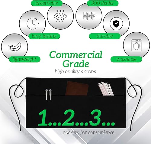 Miniatura 2 de GREEN LIFESTYLE Paquete de 2 delantales de vinilo de goma impermeables, delantales de trabajo resistentes a productos químicos, delantales