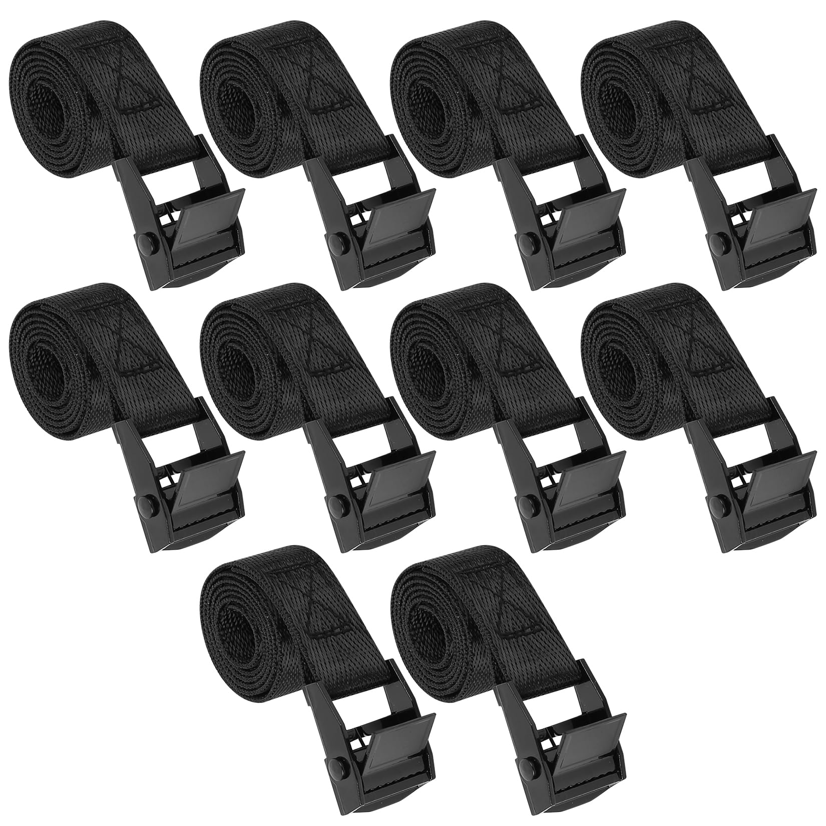 4 Pack Short Ratchet Straps, 2m Adjustable Tie Down Straps with Metal Buckle, Mini Lashing Straps for Bike Rack, Motorcycle, Luggage & Cargo (2m) — view 9